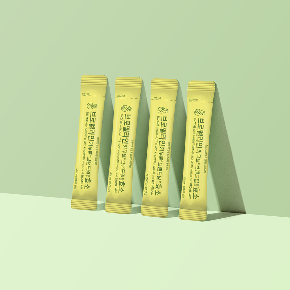 Enzyme with Kamut Brand Khorasan Wheat and Bromelain 0.11 oz. (3g) x 30packets (2 Box Bundle)