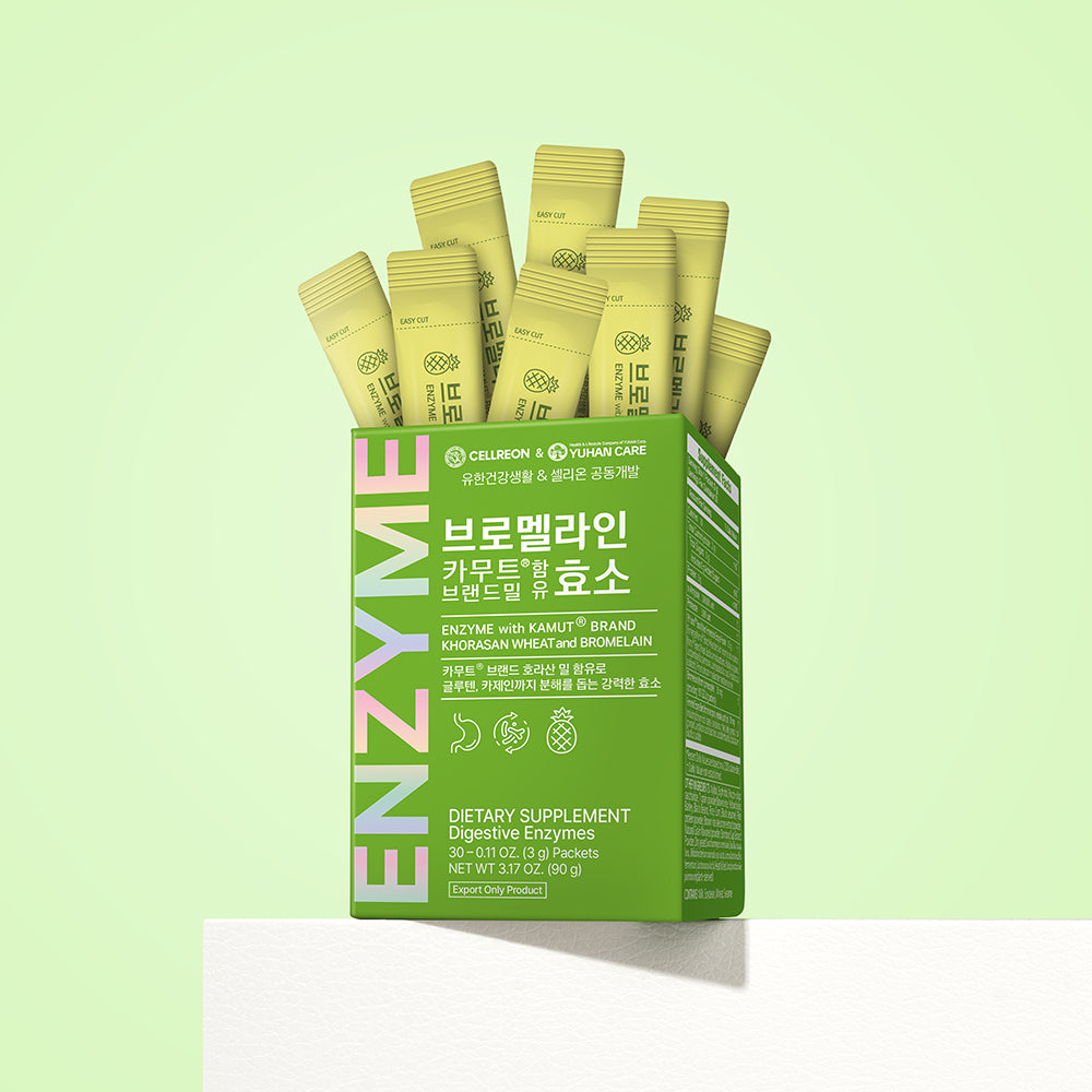 Enzyme with Kamut Brand Khorasan Wheat and Bromelain 0.11 oz. (3g) x 30packets (2 Box Bundle)