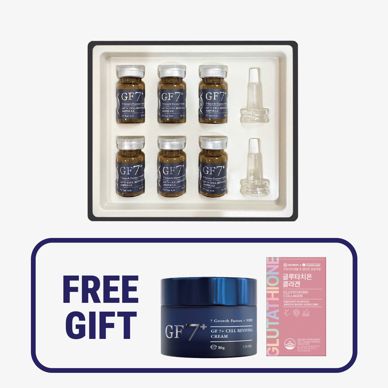 GF 7+ Cell Reviving Ampoule (GF 7+ CreamㆍGlutathione Collagen FREE)