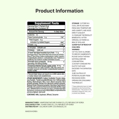 Enzyme with Kamut Brand Khorasan Wheat and Bromelain 0.11 oz. (3g) x 30packets